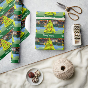 Papel De Regalo Tenis Navidad Bola Festiva Navideña