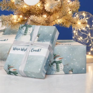 Papel De Regalo Tenis Navidad Muñeco de Nieve Festivo