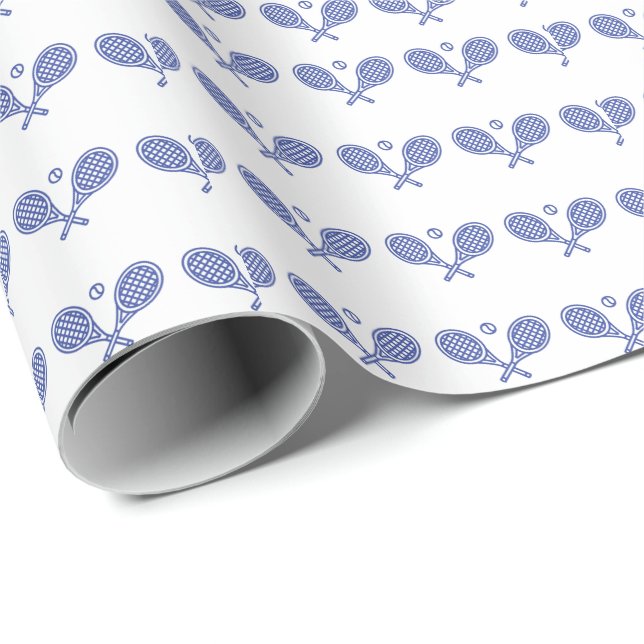 Papel De Regalo Tenis Sports Ball Racket Tennis (Esquina del rollo)