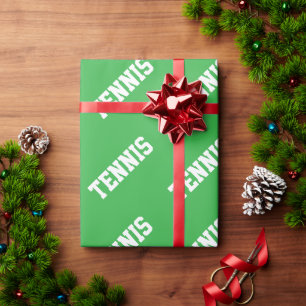Papel De Regalo TENIS Texto blanco atlético divertido sobre verde