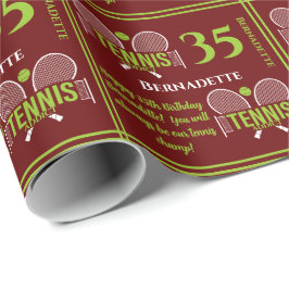 Papel De Regalo Tennis Addict Name Age Birthday