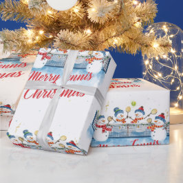 Papel De Regalo Tennis Christmas  Festive Snowman 