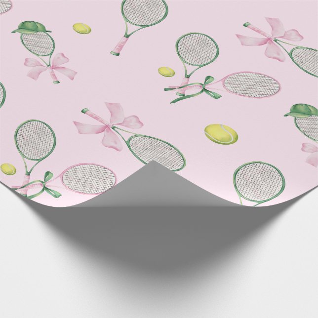 Papel De Regalo Tennis Coquette Bow Pink Gift (Esquina)