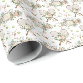 Papel De Regalo Tennis Racket with Floral 