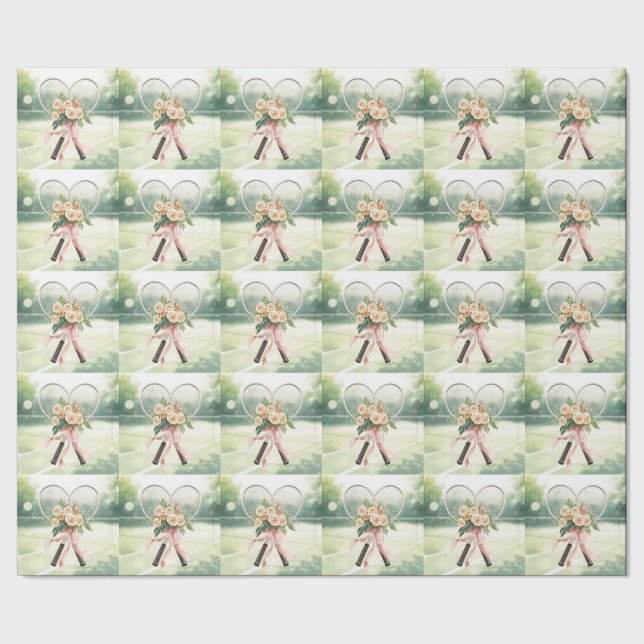 Papel De Regalo Tennis Racket with Floral  (Costura)