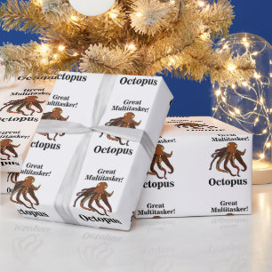 Papel De Regalo Tentáculos de Pulpo Multitarea Cumpleaños Divertid