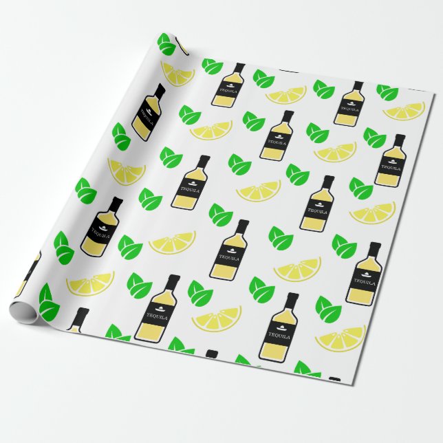 Papel De Regalo Tequila y limón (Desenrollado)
