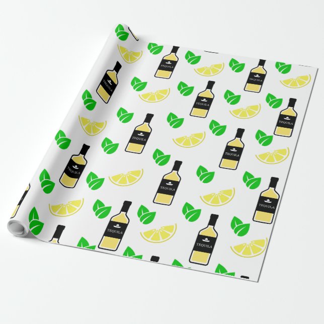 Papel De Regalo Tequila y limón (Desenrollado)