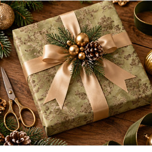 Papel De Regalo Terciopelo dorado damasco de fiesta