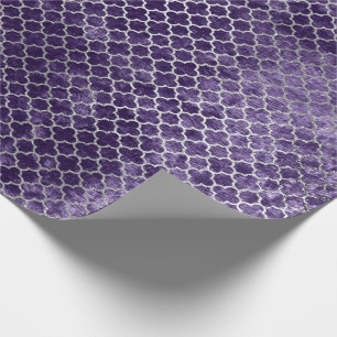 Papel De Regalo Terciopelo violeta de color púrpura de plata de cu