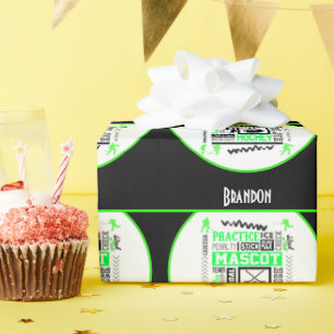 Papel De Regalo Terminología de hockey masculino personalizada Neo