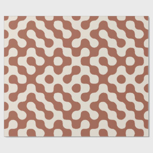 Papel De Regalo Terracota Abstracto Geométrico de Mediana Centuria