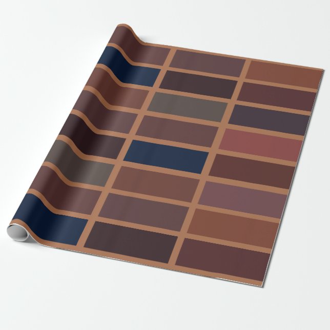 Papel De Regalo Terracota Colorful Stripes Rust Strips (Desenrollado)