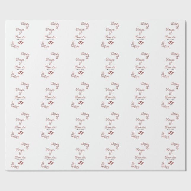 Papel De Regalo Terracota pareja de bodas rústicos negros de Españ (Superficie plana)