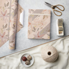 Papel De Regalo Terracota Rosa Acuarela Floral Elegante