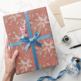 Papel De Regalo Terracota Rubor Encaje Aquarela