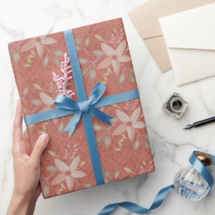 Papel De Regalo Terracota Rubor Encaje Aquarela