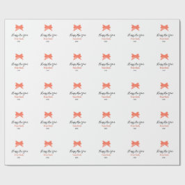 Papel De Regalo Terracotta bow happy new year name year boho retro