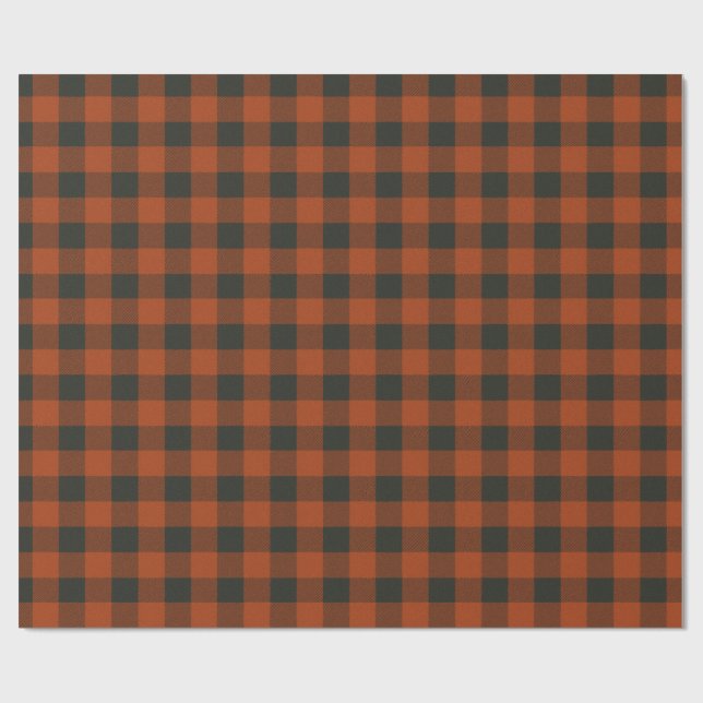 Papel De Regalo Terracotta Buffalo Plaid Festive Checoslovaquia Gr (Superficie plana)