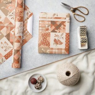 Papel De Regalo Terracotta Colcha Gingham Cottagecore Floral