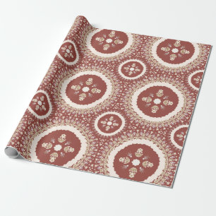 Papel De Regalo Terracotta Elegante Ornamental Floral