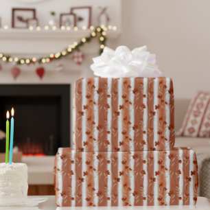 Papel De Regalo Terracotta Flor Silvestre a Rayas
