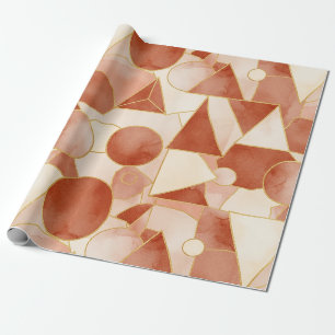 Papel De Regalo Terracotta Geométrico - Arte en Mosaico de Línea D