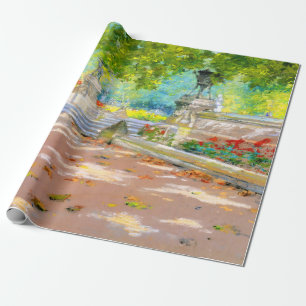 Papel De Regalo Terraza vintage, dibujo de Prospect Park (1887)