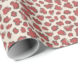 Papel De Regalo Terrazo de Pétalo Orgánico | Rojo Oxidado Desvanec
