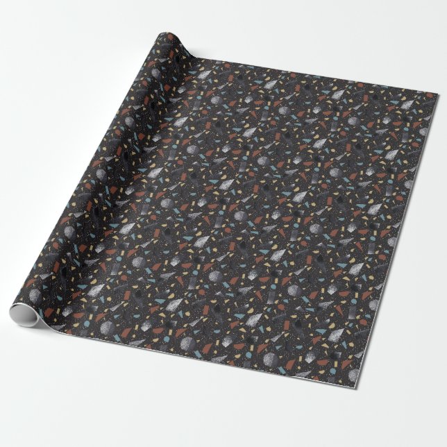 Papel De Regalo Terrazo Vintage Surface Design (Desenrollado)