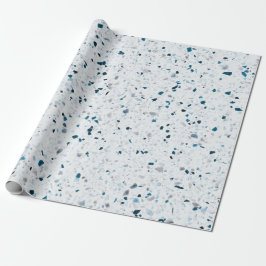 Papel De Regalo Terrazzo elegante Verde azulado Azul Verde Azul Re