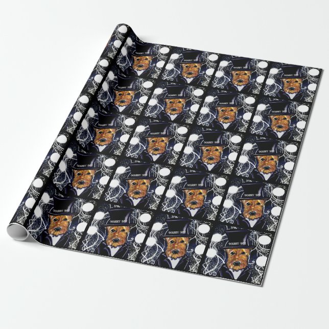 PAPEL DE REGALO TERRIER AIREDALE        (Desenrollado)
