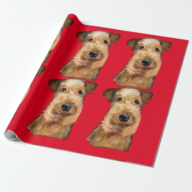 PAPEL DE REGALO TERRIER AIREDALE    (Desenrollado)