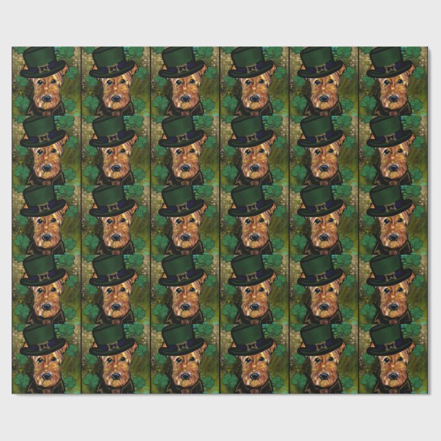 PAPEL DE REGALO TERRIER DE AIREDALE   (Superficie plana)