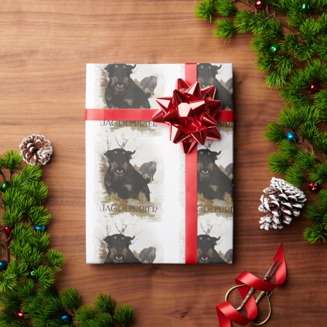 Papel De Regalo Terrier de caza  (Regalo de vacaciones)