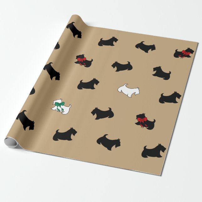 Papel de regalo Terrier Escocés Color Café (Desenrollado)