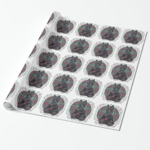 Papel De Regalo Terrier escocés sobre tartán