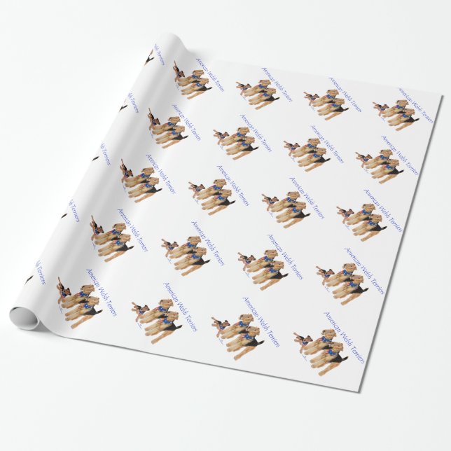Papel De Regalo Terrier Galés Americanos (Desenrollado)