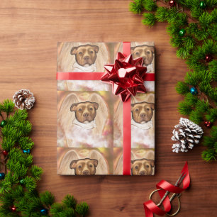 PAPEL DE REGALO TERRIER STAFFORDSHIRE AMERICANO
