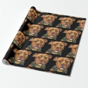 PAPEL DE REGALO TERRIER STAFFORDSHIRE AMERICANO 