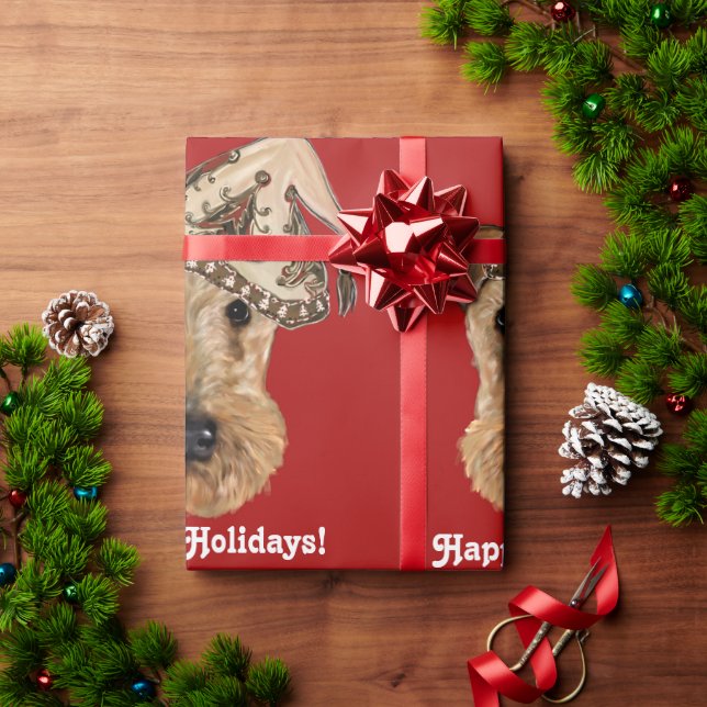 PAPEL DE REGALO TERRIERES AIREDALE (Regalo de vacaciones)