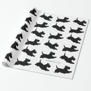 Papel De Regalo Terriers escoceses corriendo