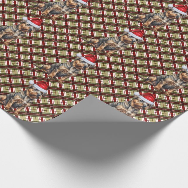 Papel De Regalo Territorio fronterizo con Navidades rojos y verdes (Esquina)