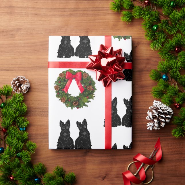 Papel De Regalo Territorios escoceses con flores de Navidad (Regalo de vacaciones)