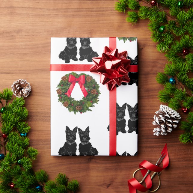 Papel De Regalo Territorios escoceses con flores de Navidad (Regalo de vacaciones)