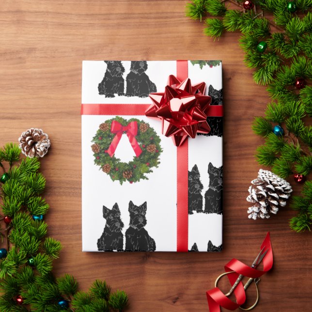 Papel De Regalo Territorios escoceses con flores de Navidad (Regalo de vacaciones)