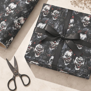 Papel De Regalo Terror de Payaso Espeluznante Halloween