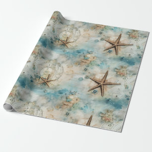 Papel De Regalo Tesoros de mar de época