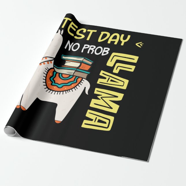 Papel De Regalo Test Day Llama Teacher Exam Testing Teaching (Desenrollado)
