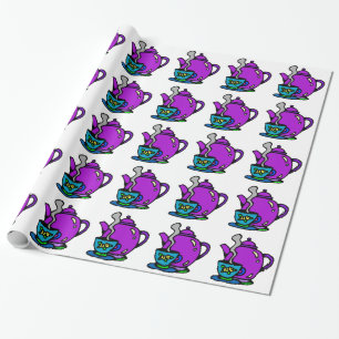 Papel De Regalo Tetera púrpura